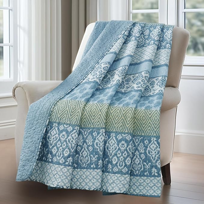 GOONE Twin Quilt Set 68"x86", Lightweight Washed Coverlet, Reversible Spring & - Image 4