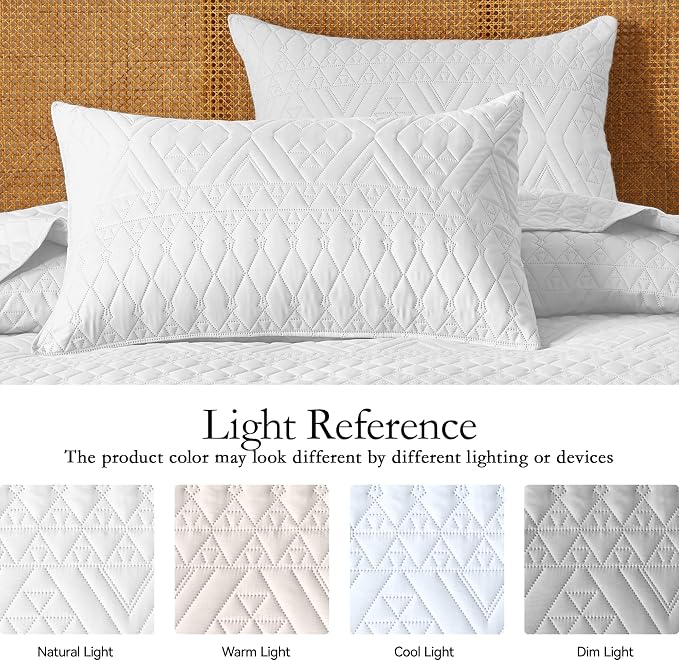 akkialla Twin Size Quilt Bedding Set, Modern Style Geoetric Pattern Coverlet Set - Image 4