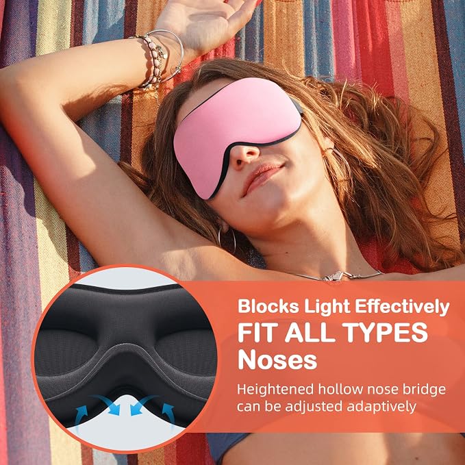 INNELO Sleep Mask for Side Sleeper, Eye Mask Sleeping Women Men, 100% Light - Image 3
