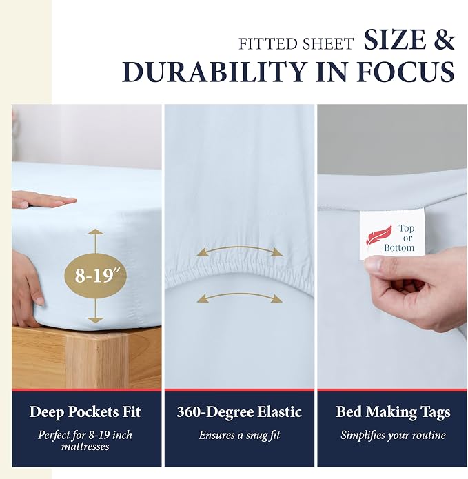 100% Egyptian Cotton Sheets California King Size - Image 4