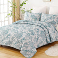 WONGS BEDDING Botanical Quilt Set Queen Size by WONGSBEDDING