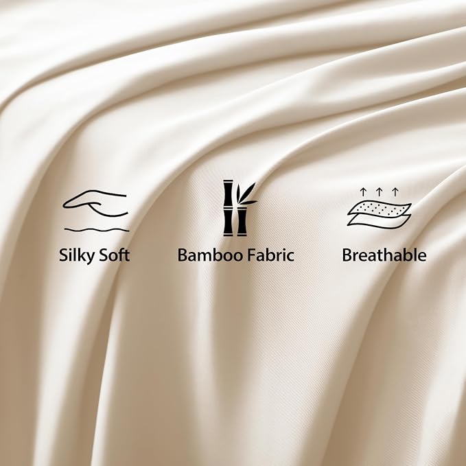 Bamboo Viscose Flat Sheets Only, 400 Thread Count Sateen Weave Queen Size Flat - Image 3