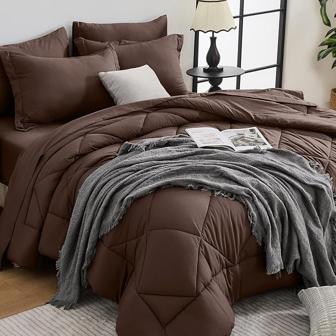 HEVUMYI Brown Twin Comforter Set by HEVUMYI