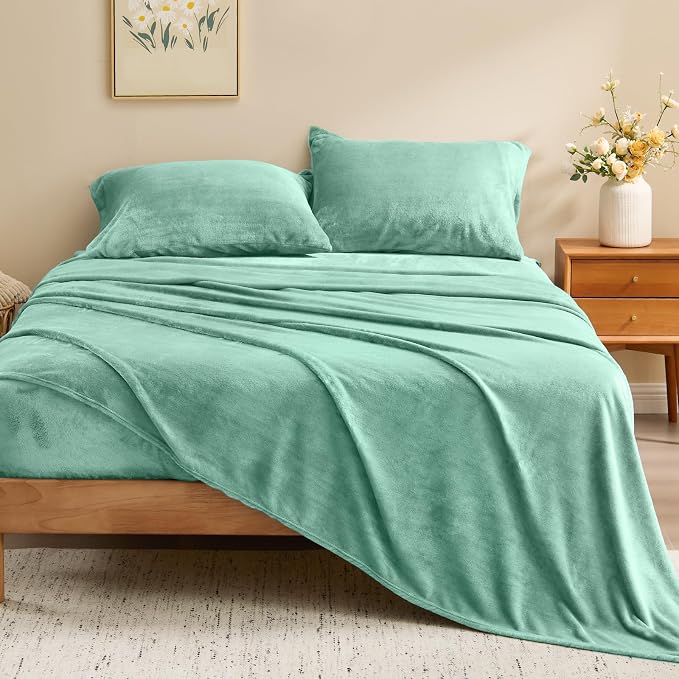 BEDELITE Flannel Sheets Full Size Haze Blue - Image 2
