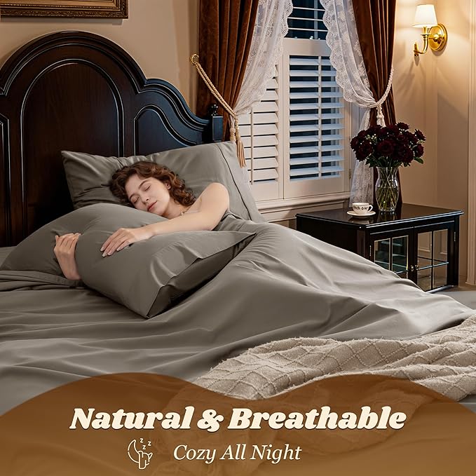 LBRO2M 1000 Thread Count 100% Egyptian Cotton Sheets Set California King Size - Image 5