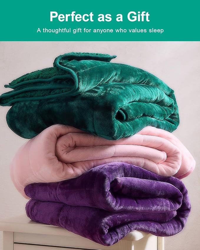 Super Fuzzy Soft Sherpa Fleece Weighted Blanket, 15 lbs Dual Sided Fluffy Heavy - Image 5