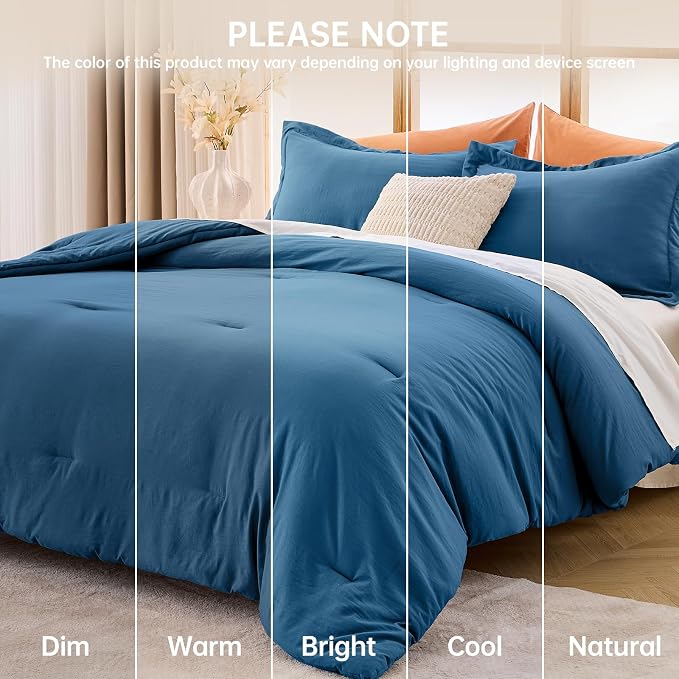 MUXHOMO King Size Comforter Set, All Season Ultra Soft Down Alternative Bedding - Image 9