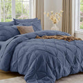 Sasttie California King Comforter Set, 7-Piece Bed in a Bag Cal King, Pintuck by SASTTIE