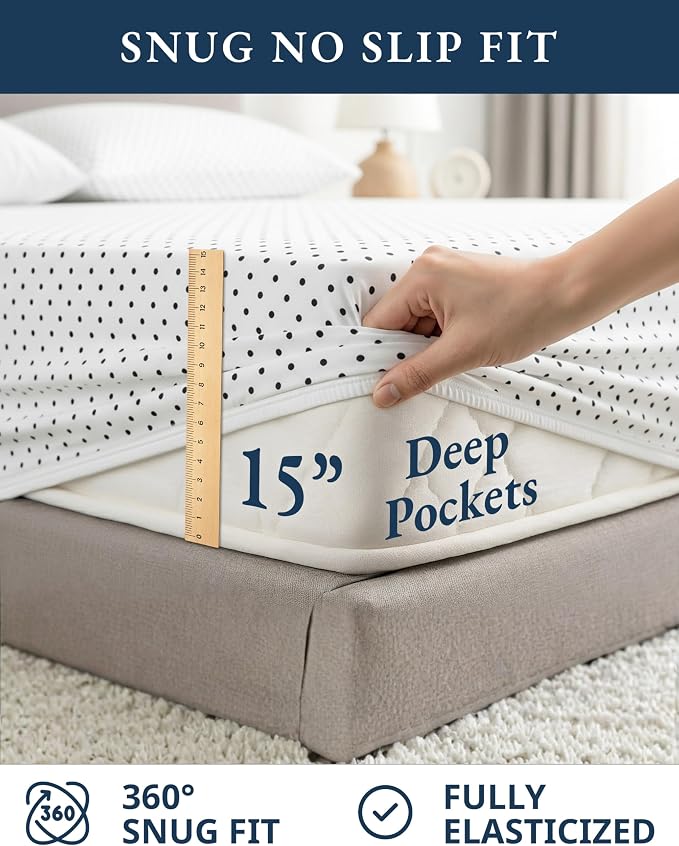LANE LINEN 100% Organic Cotton Full Sheets Set, Percale Fully Elasticized - Image 7