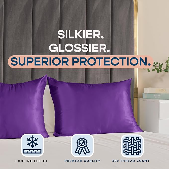 BLISSFORD Purple Satin Pillowcase - Image 7