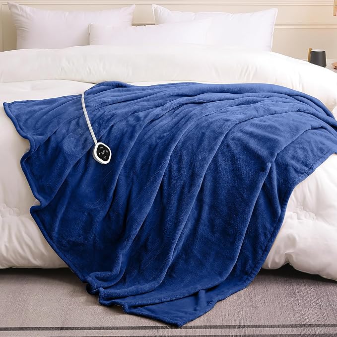 HOMLYNS LuxeHeat Heated Blanket Electric Blanket Twin Size, Soft Flannel Sherpa - Image 7