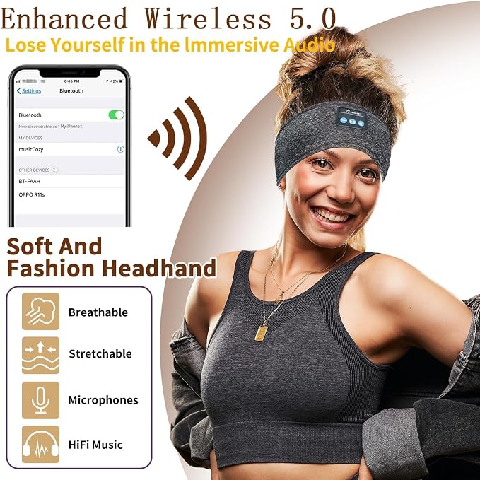 Bluetooth Headphones, Sleep Headphones Headband Wireless - Image 6