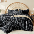 MUXHOMO Duvet Cover King Size, Reversible Floral Black Duvet Cover Set by MUXHOMO