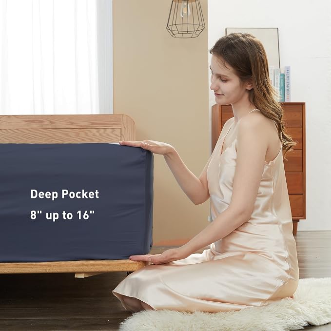 Sunflower King Fitted Sheet, 1-Piece Deep Pocket Fitted Bottom Sheet 16" - Image 3