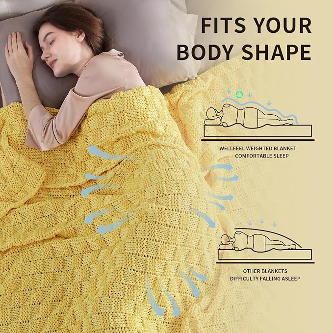 Knitted Weighted Blanket for Adult, No Beads Heavy Blanket 70” x 90'' 20lbs - Image 3