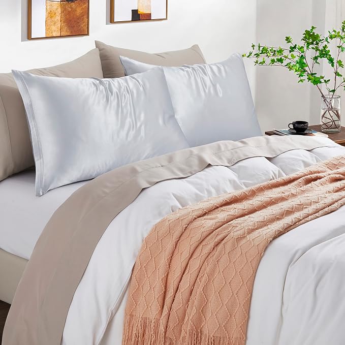 Satin Pillowcases with Zipper （20x26）, Standard Size Pillowcases Set of 2 - Image 2