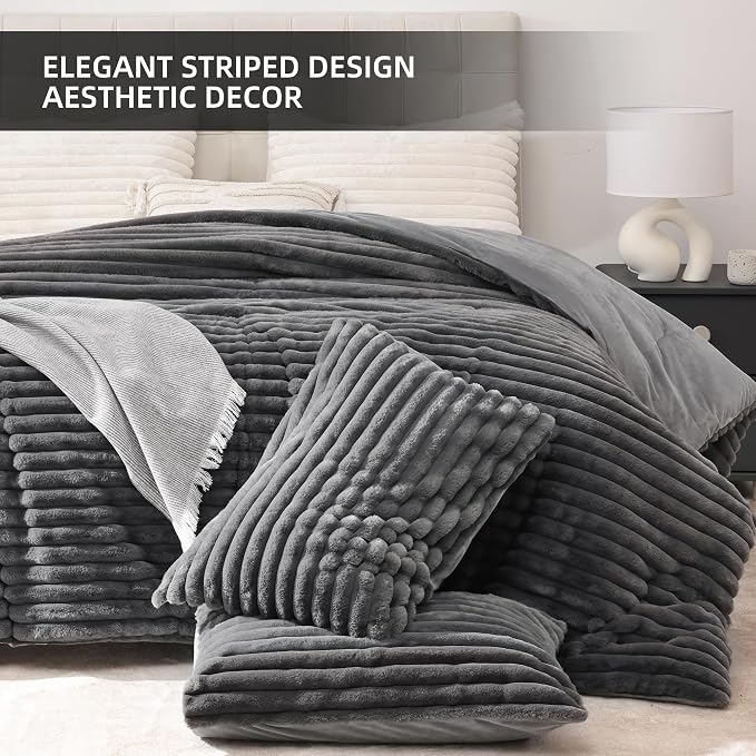 Smoofy Fluffy Queen Comforter Set 3 Pieces - Image 3