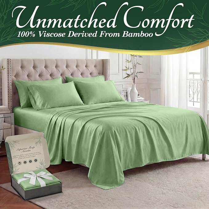 DECOLURE 100% Viscose Derived from Bamboo Sheets Twin Size - Image 2