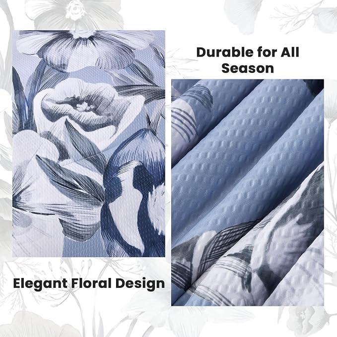 Luxudecor Floral Comforter Set King Size 7 Piece, Elegant Gradient Floral - Image 5