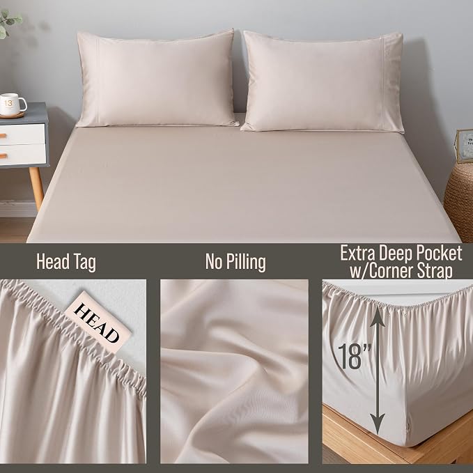 Bella Coterie King Size Fitted Sheet Only | Luxury Bamboo Viscose | 100% - Image 3