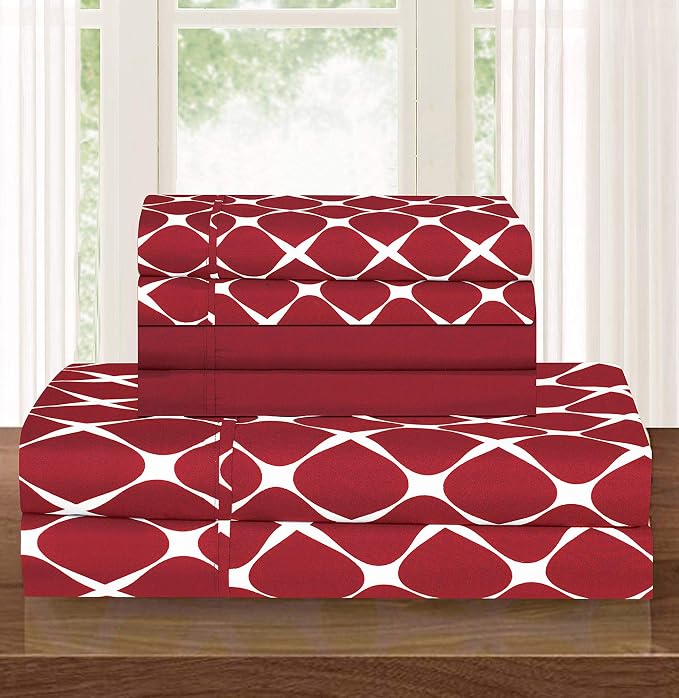 Elegant Comfort Luxury Softest and Coziest 6-Piece Bed Sheet Set, Wrinkle by ELEGANTCOMFORT