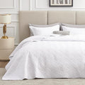 Love's cabin California King Size Quilt Bedding Set White Bedspread by Lovescabin