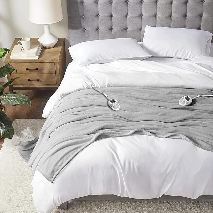 Serta Luxuriously Soft Plush Electric Blanket Fast Heating Cozy Cover, Safety by Serta