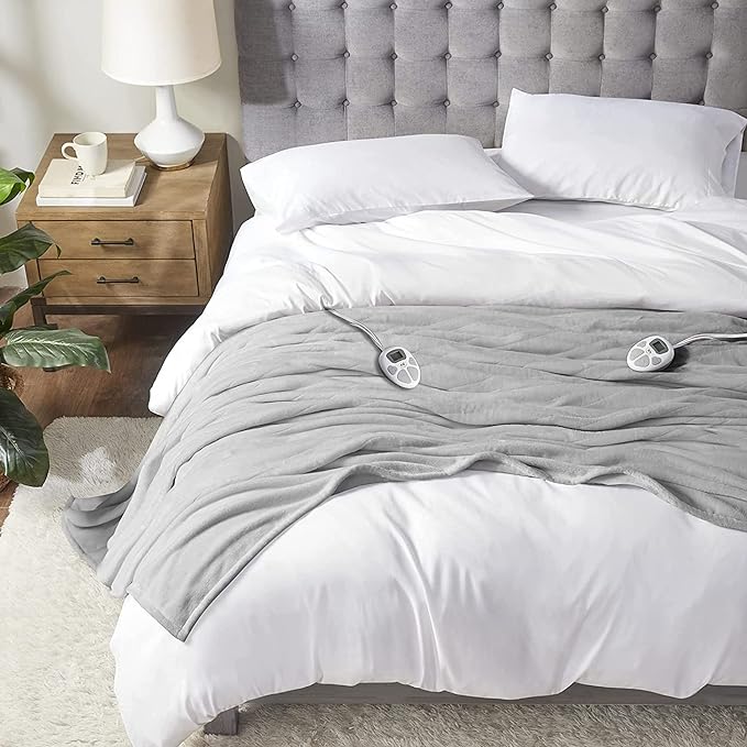Serta Luxuriously Soft Plush Electric Blanket Fast Heating Cozy Cover, Safety by Serta