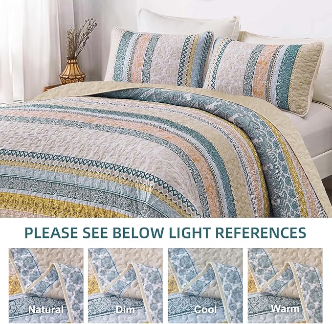 WONGS BEDDING Boho Quilt Set Full Size - Image 5