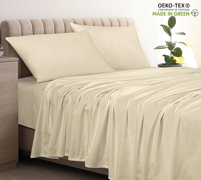 Royale Linen 400 Thread Count 100% American Grown Cotton Flat Sheet - Image 3
