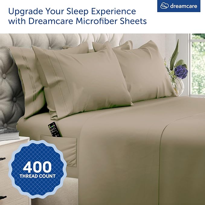 DREAMCARE King Size Sheets Set -6 pcs Breathable Cooling Bed Sheets -up to 21" - Image 5