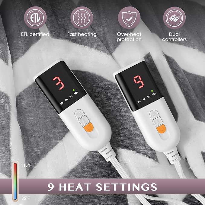 VENTIMI Electric Blanket Queen Size, Fast Heating Blanket - Image 2