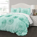 Lush Decor Serena Comforter Set, 3 Piece Set, Full/ Queen, Aqua by LushDecor