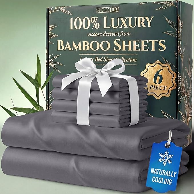 DECOLURE 100% Viscose Derived from Bamboo Sheets King Size by DECOLURE