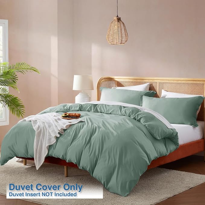 Nestl Sage Green California King Duvet Cover Sets - Image 2