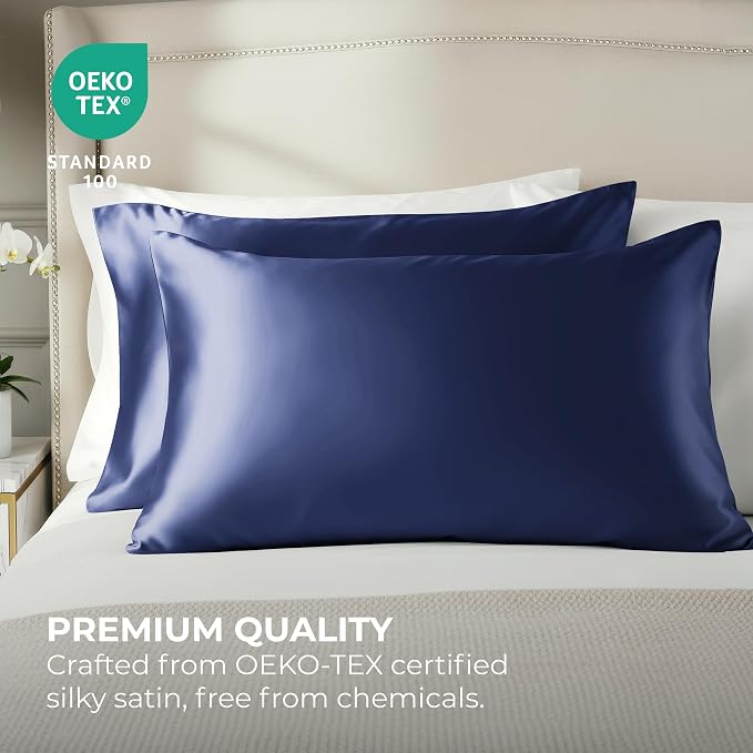 Pure Bedding Satin Pillowcase 2 Pack - Image 2