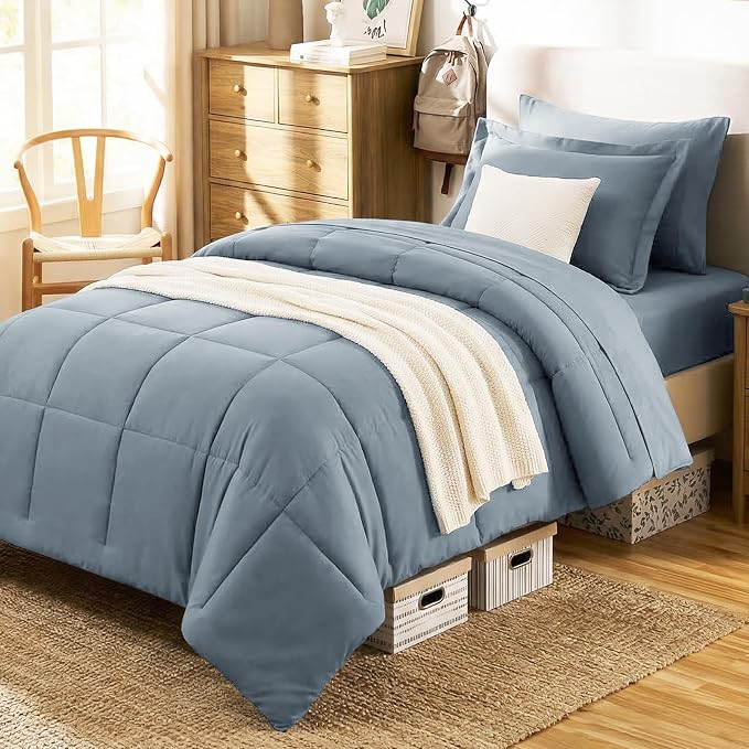 CozyLux Twin XL Comforter Set Grayish Blue by CozyLux