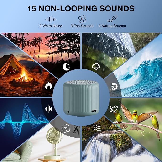 White Noise Machine Baby Portable Sound Machine, LEICEX Travel Sound Machine - Image 3