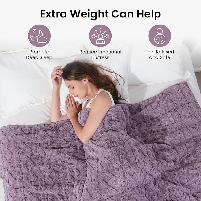 Drewin Weighted Blanket for Adults Twin Size, 15 lbs Stylish Jacquard Sherpa - Image 2