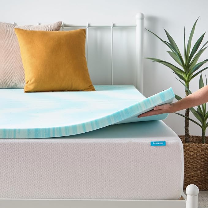 Linenspa 2 Inch Swirl Gel Memory Foam Mattress Topper, California King Size – - Image 8