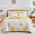 Joyreap 3 Pieces Floral Patchwork Quilt Set Queen, Soft n Cozy Microfiber Quilt by Joyreap