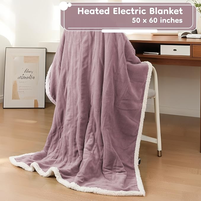 LaffyLo Heated Throw Blanket 50 x 60, Fast Heating Electric Blanket, Dual-Sided - Image 5