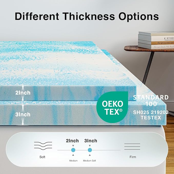 Novilla Memory Foam Mattress Topper Twin XL - Image 4