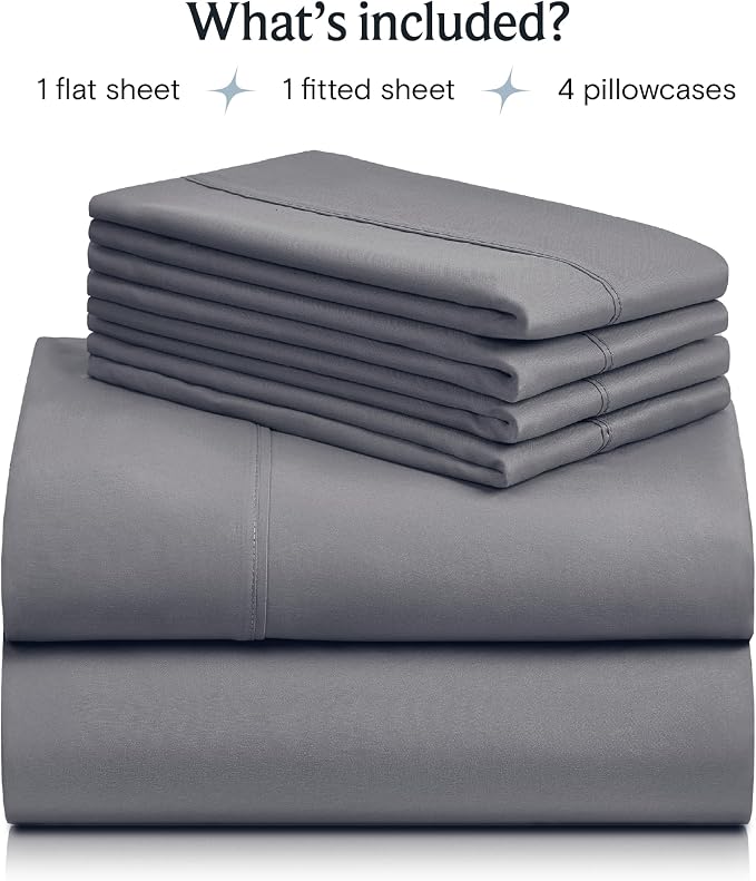 LuxClub 4 PC California King Size Sheet Set Bed Sheets Deep Pockets 18" Wrinkle - Image 2