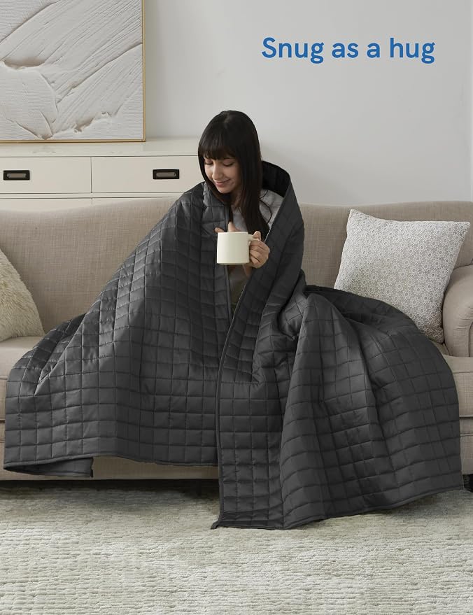 YnM Cooling Weighted Blanket for Adults, 15lbs Heavy Bed Throw for One Person - Image 5