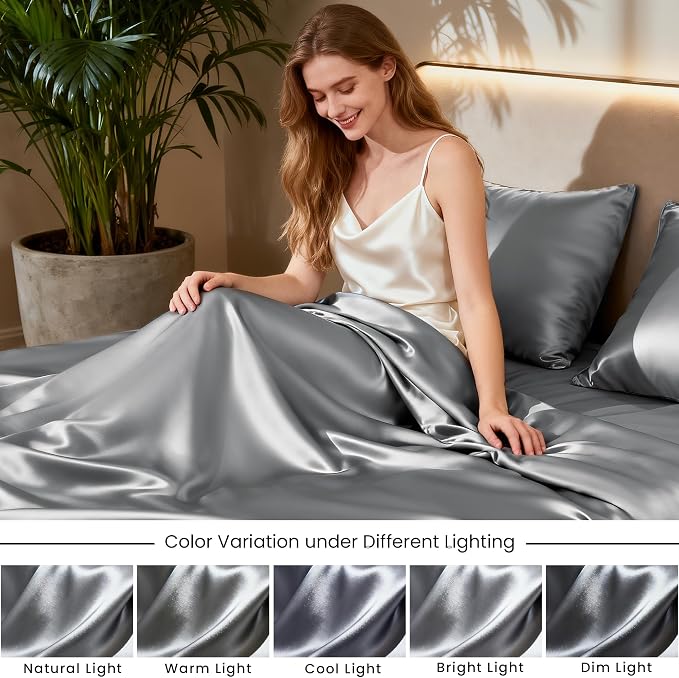Love's cabin California King Satin Sheet Sets - Image 7