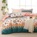 MUXHOMO Duvet Cover King Size, Reversible Floral Boho Flower Duvet Cover Set by MUXHOMO