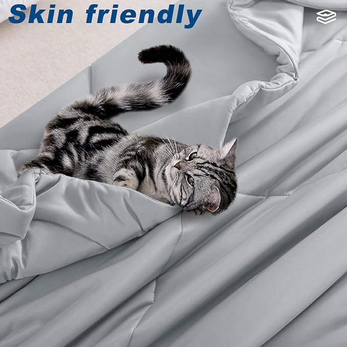 Cooling Comforter Twin Size, Double-Sided Cold Tech Fabric Quilted Bed - Image 6