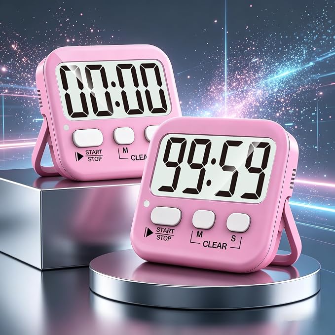 Antonki 2 Pack Digital Timer for Kids, Magnetic Countdown Kitchen Timers for - Image 2