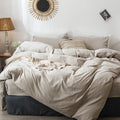 MooMee Bedding Duvet Cover Set 100% Washed Cotton Linen Like Textured by MOOMEE